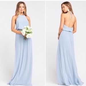 Show Me Your MuMu Light Blue Halter-Back Maxi Dress